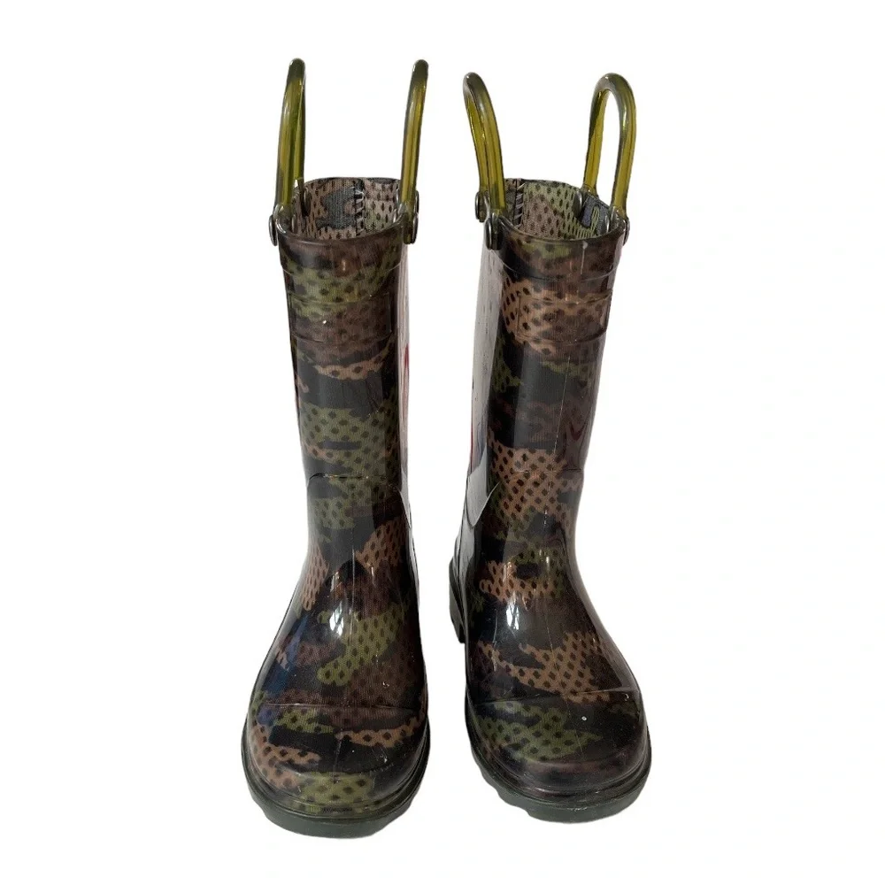 Western Chief Woodland Camo Light Up Rain Boots Green Size 5/6